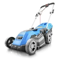 Hyundai HYM3800E Electric Roller Mulching Lawn Mower 38cm -Cheap Blade Spray Store hym3800e new angle reflection 72657